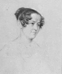 Fig. 7: Thomas Bock, Portrait of Jane, Lady Franklin, 1838. Chalk on paper, 34 x 30 cm. Queen Victoria Museum & Art Gallery, Launceston. QVM.1928. FD.497.