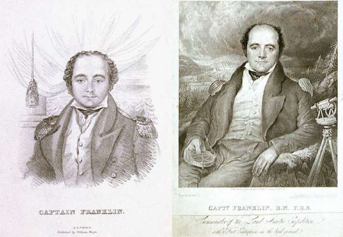 Left: William Wright, Sir John Franklin. Stipple engraving. National Maritime Museum, Greenwich. Right: F. C. Lewis, Portrait of Sir John Franklin. Engraving after drawing G. R. Lewis.